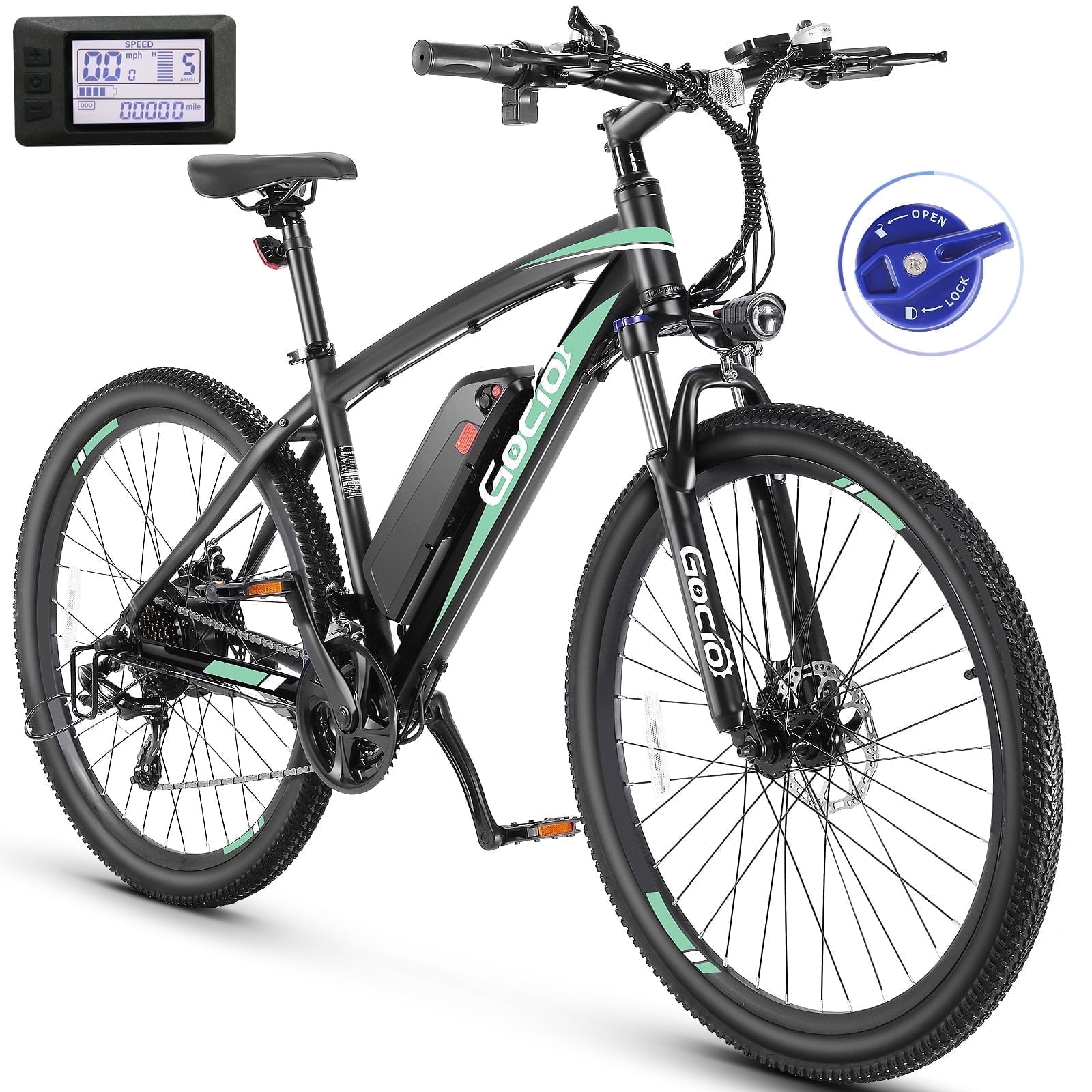 Gocio 27.5" Electric Mountain Bike for Adults, 750W Peak Motor, 48V 10.4Ah Battery, 20MPH, 21 Speed, Lockable Front Suspension, UL2849 Certified