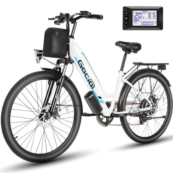 Gocio 26" City Commuter Electric Bike for Adults, 750W Peak Motor, 48V 7.8Ah (374Wh) Removable Battery, 19.8 Mph 7-Speed Ebike, UL2849 Certified