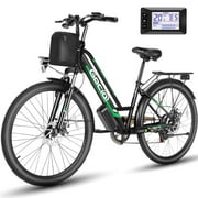 Gocio 500W 26" Electric Bike 48V Removable Battery Electric Bicycle for Adults, 19.8mph Cruiser Ebike, Electric Commuter Bike Low Step Frame, Shimano 7 Speed for Men Women Senior UL2849