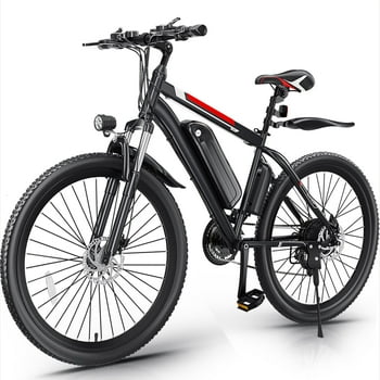 Gocio 500W Electric Bike 26" Electric Bicycle for Adults with Cruise Control System Ebike, Mountain Bike with Removable 48V 375Wh Lithium-Ion Battery, 21 Speed Commuter Bike for Man Woman UL2849