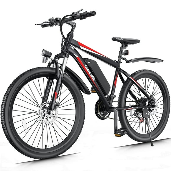 Gocio 500W Electric Bike 26" Electric Bicycle for Adults Max 19.8mph Cruise Control System Ebike, Mountain Bike with Removable 48V 375Wh Lithium-Ion Battery, 21 Speed for Man Woman UL2849 Certified