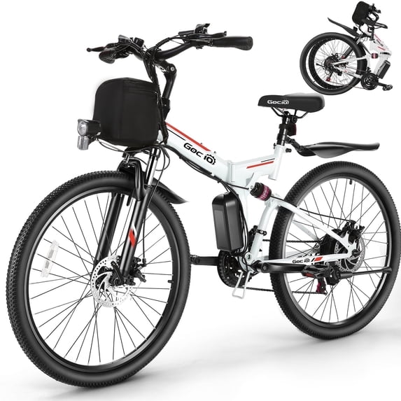 Gocio 26" Floding Electric Bike for Adults, Peak 1000W Motor, 21-Speed Mountain Ebike, 48V 7.8Ah Battery, UL2849