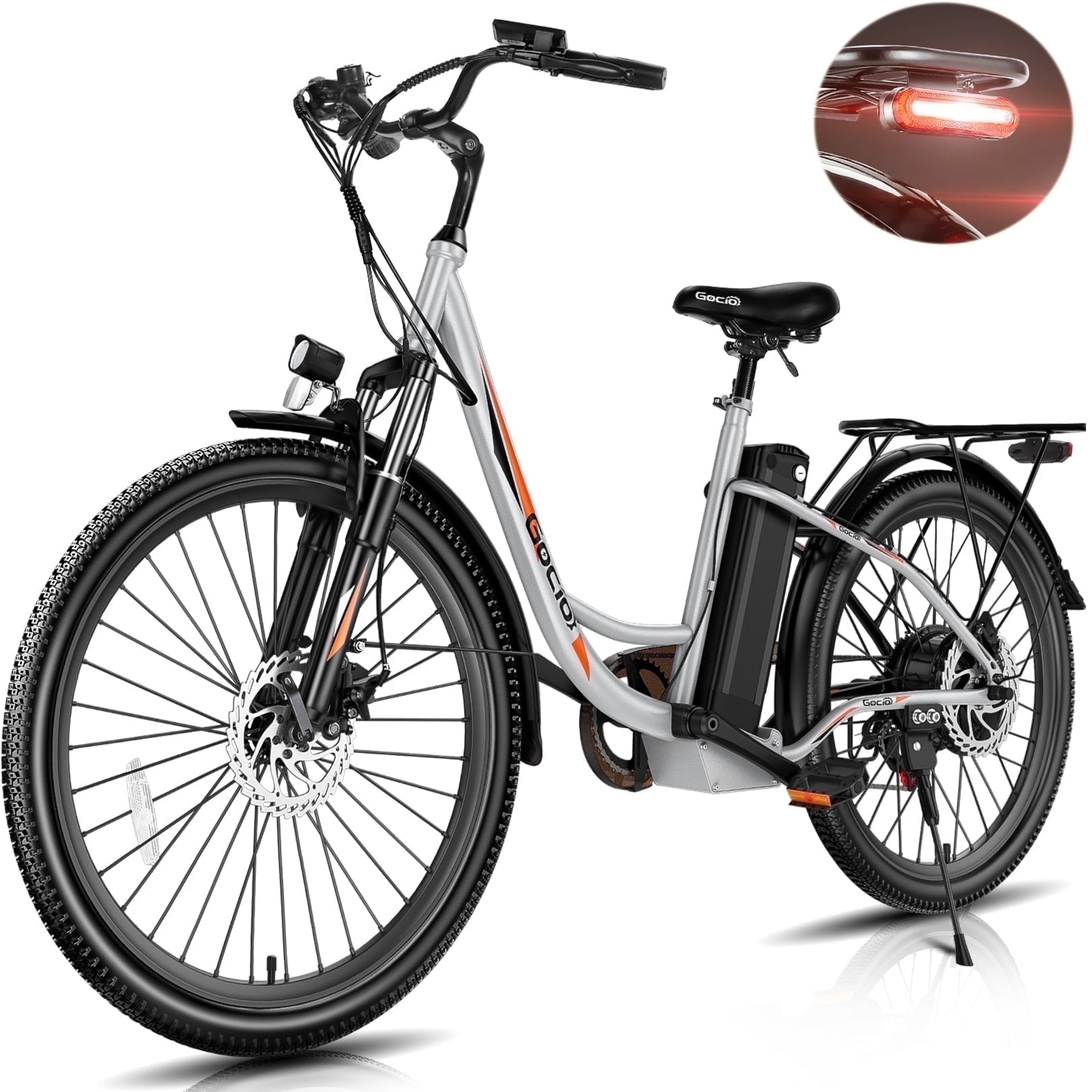 Walmart Black Friday Deals 2025 - Gocio 26" City Commuter Electric Bike for Adults, 500W Peak Motor, 48V 7.8Ah (374Wh) Removable Battery, 19.8 Mph, 7-Speed Gears Ebike, UL2849 Certified
