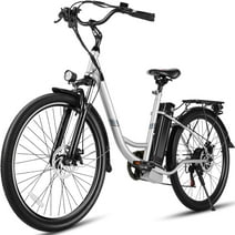 Gocio 500W Electric Bike for Adults, 26" Electric Hybrid Bicycle City Ebike, Women E Bike with 48V 7.8Ah Battery, Suspension Fork, 5 Modes Men Electric Bike with 7 Speed, LED Display and Headlight