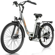 Gocio 500W Electric Bike for Adults, 26" Electric Hybrid Bicycle City Ebike, Women E Bike with 48V 7.8Ah Battery, Suspension Fork, 5 Modes Men Electric Bike, 7 Speed, LCD Display and Headlight, UL2849