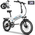 Gocio Foldable Electric Bike for Adults, Peak 750W Electric Mountain Bicycles, 20" * 2.4" Fat Tire Electric Bicycle, 375Wh 48V Removable Lithium-Ion Battery,Urban Commuter Ebike Man Woman UL2849
