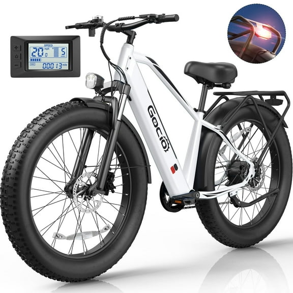 Gocio Electric Bike for Adults, 26"x4.0" Fat Tire Mountain Ebike, 1000W Peak Motor, 48V 15Ah Battery, 28 Mph, 7-Speed Off-Road , UL2849