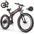 thumbnail image 1 of Gocio Ebike 750W Peak, 26"x4" Fat Tire Electric Bike, Full Suspensions, 48V 10.4Ah Foldable Electric Bikes Adult, LCD, 21 Speed, Electric Mountain Bike UL2849 Certified, 1 of 10