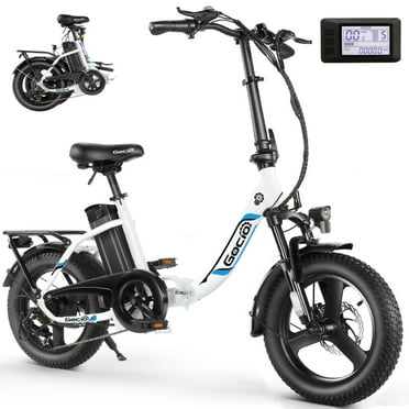 Gocio Electric Bike 3.0 Fat Tire Foldable Ebike, 48V 374.4Wh Battery, Peak 700W Electric Commuter City Bicycle Low-Step E Bike with LCD, 16" One-Piece Tire Folding Electric Bike for Women Men UL2849