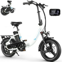 Gocio Electric Bike 3.0 Fat Tire Foldable Ebike, 48V 7.8Ah Battery, 350W Electric Commuter Bicycle Low-Step E Bike with LCD, 16" One-Piece Tire Folding Electric City Bike for Women Teen Adults, UL2849