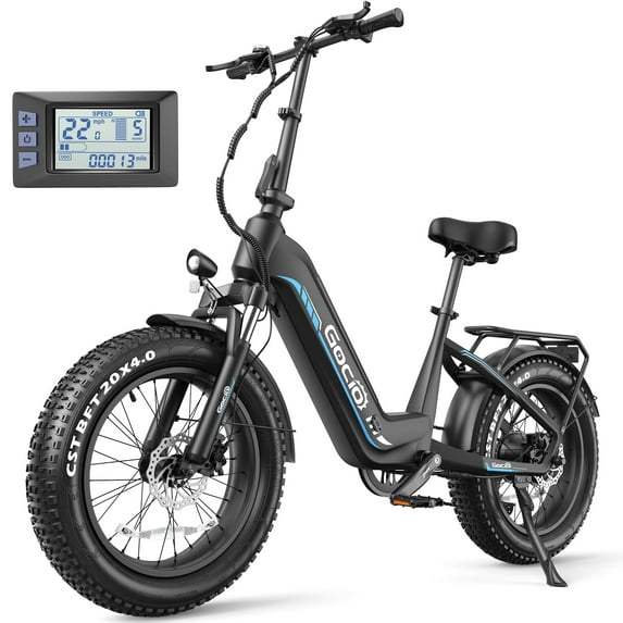 Gocio Electric Bike for Adults, Peak 1025W Mountain E Bike, 48V 13AH Removable Lithium-Ion Battery Ebikes, 20"x4.0" Fat Tire Electric Bicycles, 3A Fast Charge, 60 Miles Man Woman UL2849 Certified