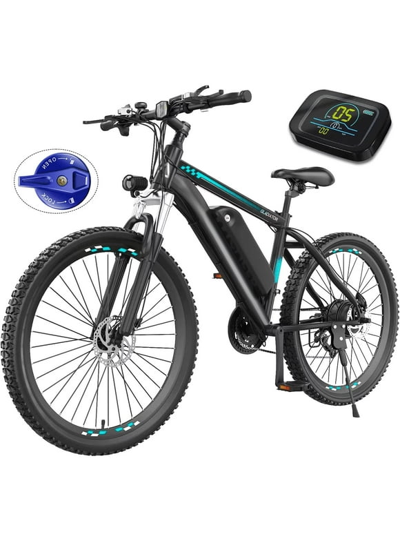Gocio Electric Bike, Electric Bike for Adults 26" Ebike 500W Adult Electric Bicycle, 48V 10.4Ah 19.8MPH Electric Mountain Bike, Lockable Suspension Fork, Color LCD Display, Shimano 21 Speed