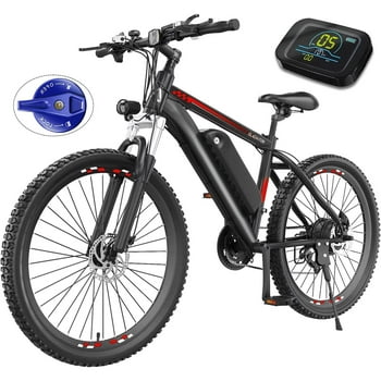 Gocio Electric Bike, Electric Bike for Adults 26" Ebike 500W Adult Electric Bicycle, 48V 10.4Ah 19.8MPH Electric Mountain Bike, Lockable Suspension Fork, Color LCD Display, Shimano 21 Speed