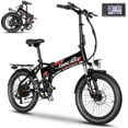 thumbnail image 1 of Gocio Foldable Electric Bike for Adults, Peak 750W Electric Mountain Bicycles, 20" * 2.4" Fat Tire Electric Bicycle, 375Wh 48V Removable Lithium-Ion Battery,Urban Commuter Ebike Man Woman UL2849, 1 of 12