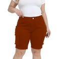 thumbnail image 1 of Gocolloa Womens Plus Size Jean Shorts Stretchy Cargo Bermuda Shorts High Waisted Y2k Denim Shorts Brown 20W, 1 of 1
