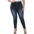 thumbnail image 1 of Gocolloa Womens Plus Size Skinny Jeans High Waisted Stretchy Classic Ankle Jean Dark Blue 16W, 1 of 6