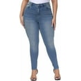 thumbnail image 1 of Gocolloa Womens Plus Size Skinny Jeans High Waisted Stretchy Classic Ankle Jean Retro Blue 14W, 1 of 6