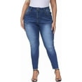 thumbnail image 1 of Gocolloa Womens Plus Size Skinny Jeans High Waisted Stretchy Classic Ankle Jean Royal Blue 26W, 1 of 7
