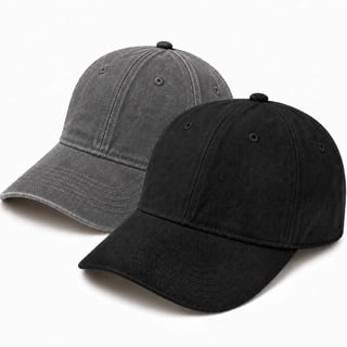 Gocvo 2 Packs Plain Baseball Cap for Men Women, Adjustable Size Baseball Hat for Casual and Sports Outfits, Black & Dark Gray