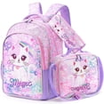 thumbnail image 1 of Gocvo Cat Backpacks for Girls, Sequin Girls Backpacks for School, Book Bags School Backpack with Lunchbox, 1 of 11
