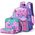 thumbnail image 1 of Gocvo Kids Backpack for Girls, Waterproof Teens Bookbag Cute School Backpacks, Students Bookbag Set with Lunch Box(Donut), 1 of 9