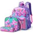 thumbnail image 1 of Gocvo Kids Backpack for Girls, Waterproof Teens Bookbag Cute School Backpacks, Students Bookbag Set with Lunch Box(Donut), 1 of 10