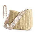 thumbnail image 1 of Gocvo Beach Straw Handbags for Women, Straw Purses and Handbags for Women Classic Summer  Purses Womens Straw Bags with Chain (Beige), 1 of 6