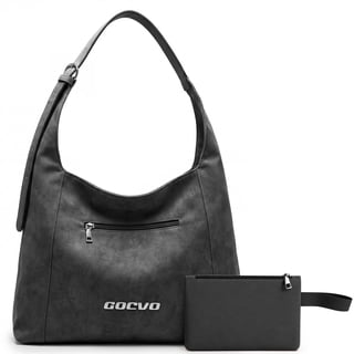 Gocvo Hobo Bags for Women, Casual Handbags with Zipper Pouch, Slouchy Shoulder Bags for Work Travel(Dark Gray)