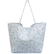 Gocvo Corduroy Tote Bag, Extra Large Tote Bag for Women, Soft and Lightweight Lady Handbags for Travel Work Everyday (Blue Floral)
