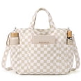 thumbnail image 1 of Gocvo Corduroy Tote Bag, Large Tote Bags for Women, Crossbody Shoulder Handbags for Work Travel（Khaki Plaid）, 1 of 7