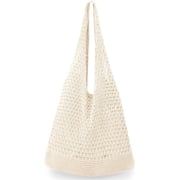 Gocvo Crochet Bag for Women, Crochet Tote Summer Bag Mesh Large Shoulder Bag (Beige 14 x 10 x 26.5in)