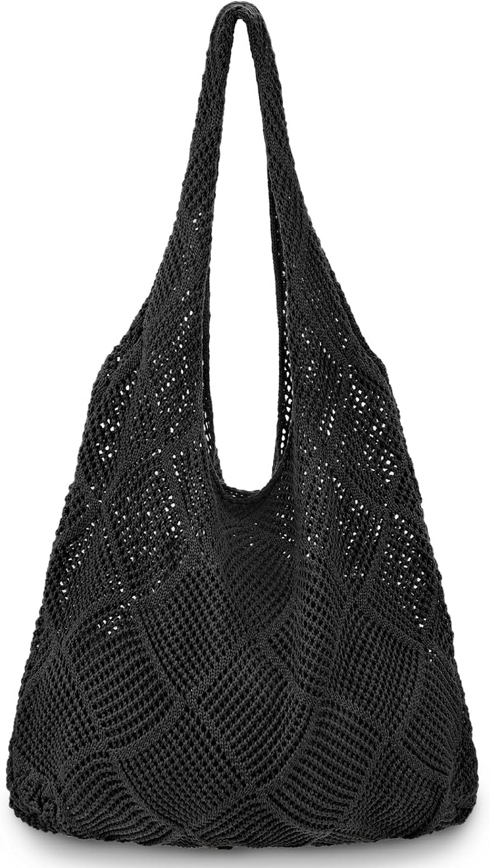 Gocvo Large Mesh Beach Bag - Foldable Waterproof Tote With 9 Pockets For Pool, Swimming, Family Trips & Groceries (Black, Large)