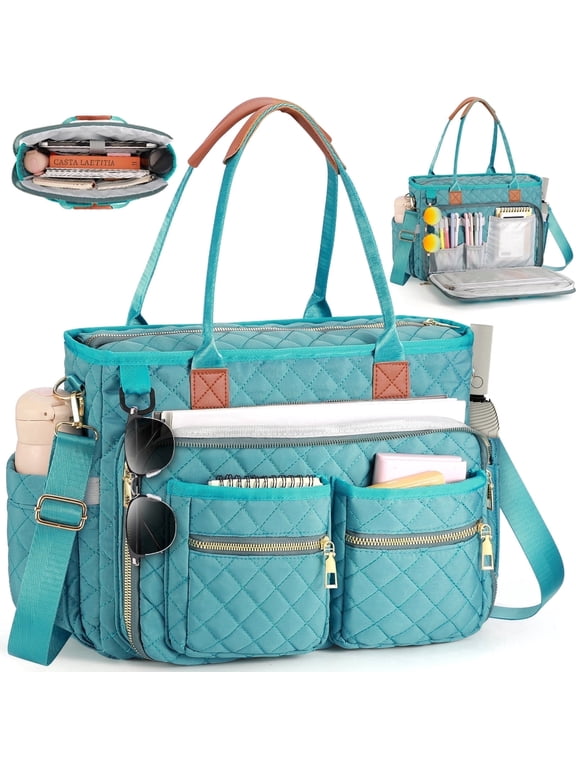 Large Capacity Womens Work Bag Multi-functional Teacher Tote Bag with Laptop Compartment Office Work Tote Bag, Green