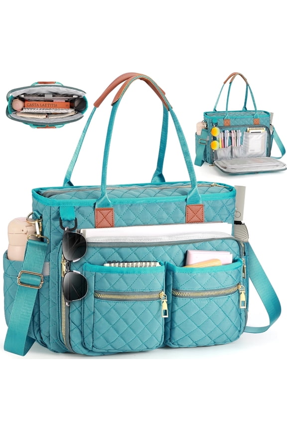 Large Capacity Womens Work Bag Multi-functional Teacher Tote Bag with Laptop Compartment Office Work Tote Bag, Green