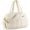thumbnail image 1 of Gocvo Travel Duffel Bag, Adjustable Strap Gym Bag with Wet Pocket for Women, Lightweight Puffy Tote Bag, Water Resistant Overnight Bag for Daily Use, Travel, Gym(Beige), 1 of 8