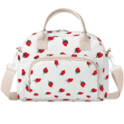 Gocvo Lunch Bag for Women Insulated Lunch Bag Reusable Cooler Bag Portable Cute Corduroy Lunch Tote Bags for Travel, Work, PicnicLittle Strawberry