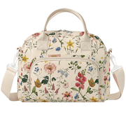 Gocvo Lunch Bag for Women Insulated Lunch Bag Reusable Cooler Bag Portable Cute Corduroy Lunch Tote Bags for Travel, Work, PicnicRetro Flower