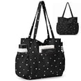 thumbnail image 1 of Gocvo Multiple Pockets Corduroy Bag, Large Tote Bag for Women, Ladies Bag Casual Hobo Handbags(Black White Dots), 1 of 10