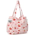 thumbnail image 1 of Gocvo Multiple Pockets Corduroy Bag, Large Tote Bag for Women, Ladies Bag Casual Hobo Handbags(Cherry Bow), 1 of 8