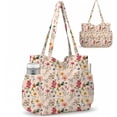 thumbnail image 1 of Gocvo Multiple Pockets Corduroy Bag, Large Tote Bag for Women, Ladies Bag Casual Hobo Handbags(Retro Flower), 1 of 9