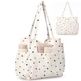 thumbnail image 1 of Gocvo Multiple Pockets Corduroy Bag, Large Tote Bag for Women, Ladies Bag Casual Hobo Handbags(White Black Dots), 1 of 11