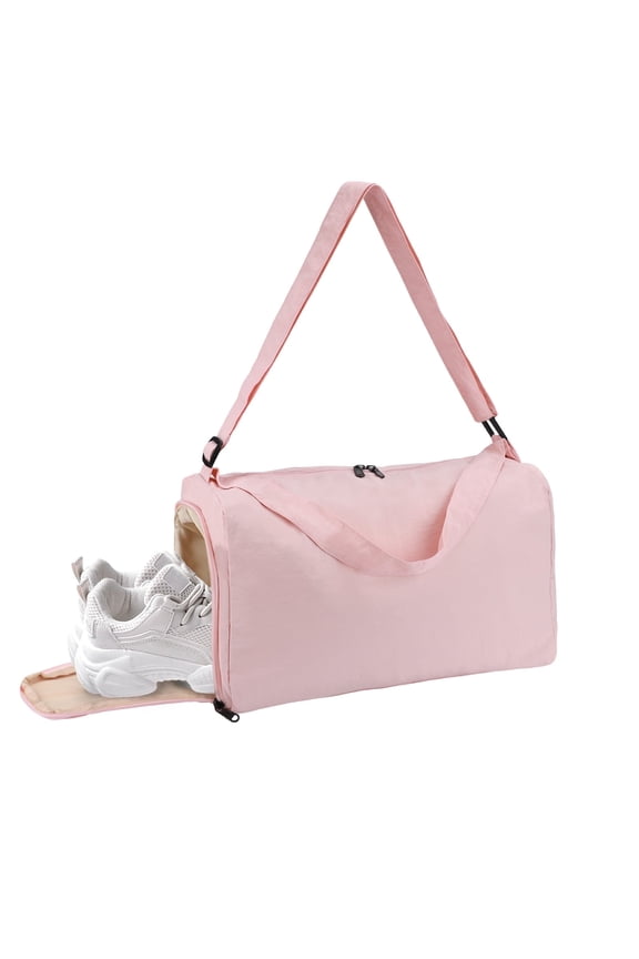 Small Gym Bag with Shoe Compartment, Lightweight Duffle Bag for Women Men, Travel Bag with Wet Pocket for Gym Yoga Swim Weekend Bag (Pink)