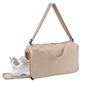 Gocvo Small Gym Bag for Women Men, Lightweight Duffle Bag Small Travel Bag with Wet Pocket for Gym Yoga Swim Khaki