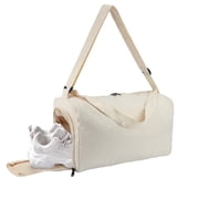 Small Gym Bag for Women Men, Lightweight Duffle Bag Small Travel Bag with Wet Pocket for Gym Yoga Swim (Beige)