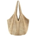 thumbnail image 1 of Gocvo Crochet Tote Bag Boho	Bag for Women, Lightweight Summer Beach Tote Travel Vacation Bag(Khaki), 1 of 7