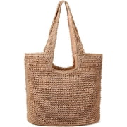 Gocvo Straw Beach Bag for Women Summer Woven Beach Tote Bag Shoulder Handbags Boho Bag
