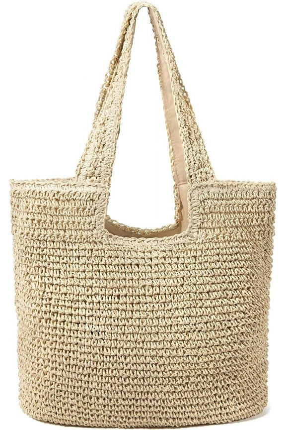 Straw Beach Bag for Women Summer Woven Beach Tote Bag Shoulder Handbags Boho Bag