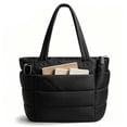 thumbnail image 1 of Gocvo Tote Bag for Women, Large Capacity Lightweight Puffer Bag, Waterproof Shoulder Bag for Women for Daily Travel, Gym, Work(Black), 1 of 9