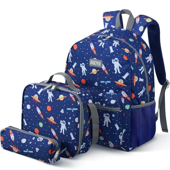 Gocvo Kids Backpack for Boys, Space Waterproof Toddler Bookbag for Kids School Backpacks