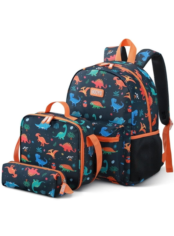 Kids Backpack for Boys, Dinosaur Waterproof Toddler Bookbag for Kids School Backpacks